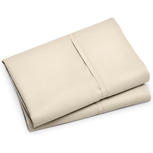 Bare Home Microfiber Pillow Cases - Standard/Queen Size Set of 2 - Cooling Pillowcases - Double Brushed - Sand Pillowcases 2 Pack - Easy Care (Standard Pillowcase Set of 2, Sand)