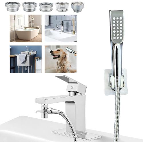 Tub faucet spayer attachment,Bathtub Shower Head Sink-Faucet with 5 Adapters, 79 Hose for Pet Dog Rinse, Baby Bath & Hair washing, ON/OFF Extension for Tub Faucet, Utility Sink, Garden,Bathroom