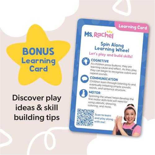 Ms. Rachel Official Spin Along Learning Wheel with 3 Learning Play Modes, Educational Toys & Toddler Toys for Girls & Boys Ages 1-3