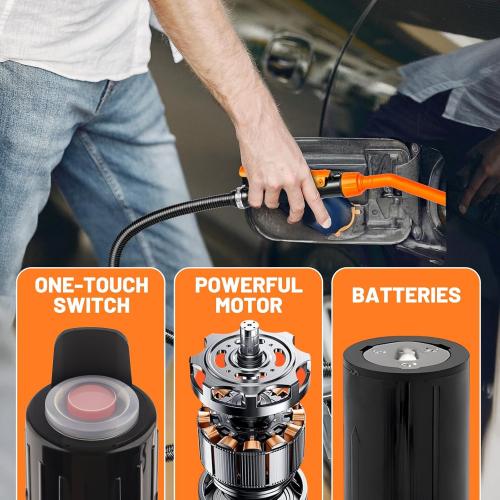 Fuel Pump, Battery Portable Transfer Pump, Operated Siphon Pump With Removable Filter 2.6 GPM, Waterproof Switch, No Assembly Required, For Gas, Fuel, Water, Multi-Use Transfer Pump