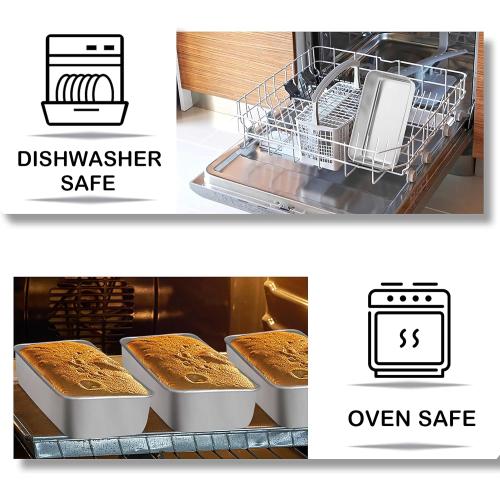 TeamFar Loaf Pans for Baking, 9 × 5 Inch Stainless Steel Loaf Bread Pans Tins for Homemade Bread/Brownies, Healthy & Sturdy, Oven & Dishwasher Safe - Set of 6