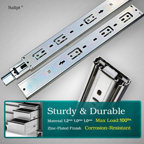20 inch Soft Close Drawer Slides Set 6-Pairs (12 Pieces),Full Extension Side Mount Ball Bearing,Less Noise,Load Rating 100 lbs.