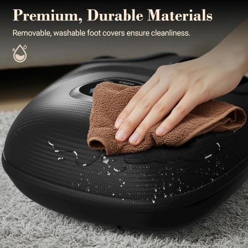 Foot Massager FSA Eligible HSA, Feet Massager with Heat for Plantar Fasciitis Relief, 5 Levels Compression & Vibration Massage for Neuropathy, Christmas Gifts for Women Men, Fits Up to 13