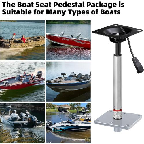 Adjustable Boat Seat Pedestal Base Mount Kit with Lock in Boat Seat Pin Post&Marine Power Pedestal Mount Base for Marine Fishing Bass Chair,Post Adjustable Height.
