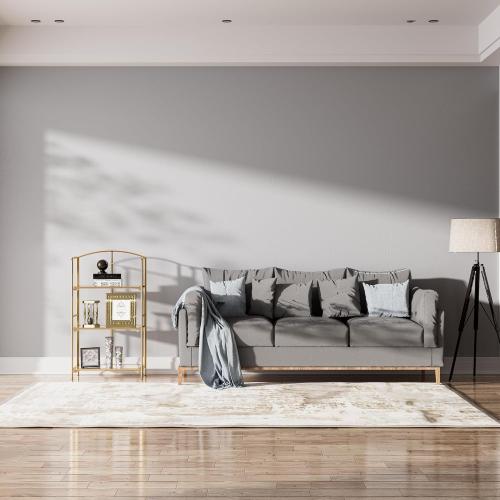 Crofy No Assembly Folding Bookshelf for Living Room, 3 Tier Gold Collapsible Book Shelf for Home Office, Portable Bookcase Storage Organizer