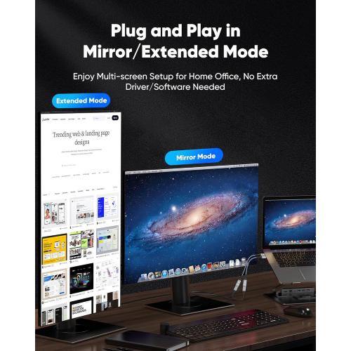 Highwings 4K Display Port to HDMI Adapter, Uni-Directional DP 1.2 Computer to HDMI 2.0 Screen, DisplayPort to HDMI Adapter (Male to Female), SR Anti-Break, No Latch, for Dell HP AMD NVIDIA, Passive