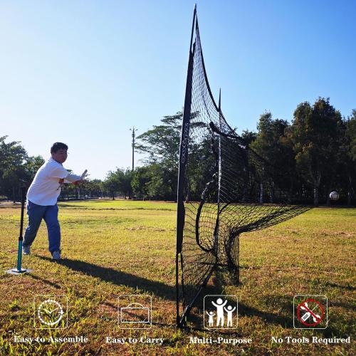 7x7FT Baseball Net for Any Skill Level Players to Batting&Hitting&Pitching | Complete Set-Net&Carry Bag&Ground Stake(Stable&Portable);Tear-resistant Fabric&Metal Frame;Easy Setup