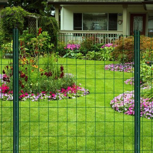 Green PVC Coated Welded Wire Mesh Garden Economy Fence 24 Inch x 50 Foot-3 Inch x 2 Inch 16GA