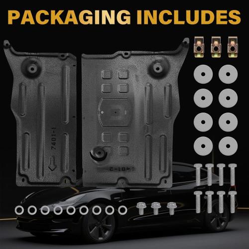 Front Skid Plate Compatible with 2017-2023 Tesla Model 3, 2020-2024 Tesla Model Y, Skid Plates Undercarriage Shield Splash Shield Cover