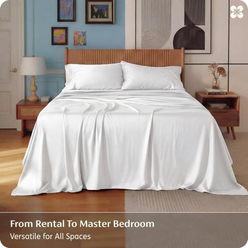 Bedsure PureWoven Rayon Derived from Bamboo, California King Sheet Sets
