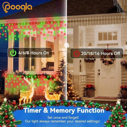 35 Colors Icicle Lights for Outside, 48FT Icicle Christmas Lights | Outdoor Roof Christmas Lights with Remote, Color Changing LED Hanging String Lights for Roof Window Halloween Decorations