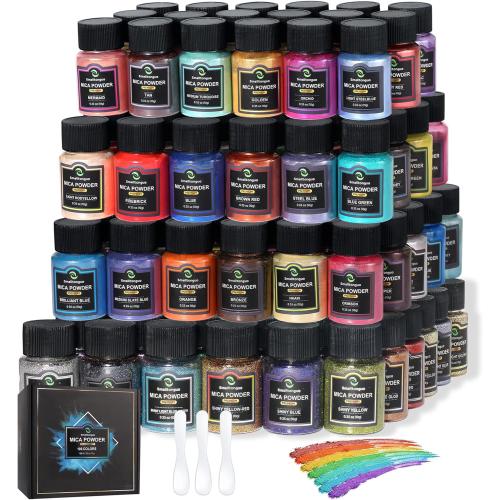 Smalltongue Mica Powder for Epoxy Resin, 108 Colors, 36 Original Colors(0.35oz, 10g), 36 Pastel Colors(0.35oz, 10g), 36 Fine Glitter(0.7oz, 20g), Pigment for Epoxy Resin