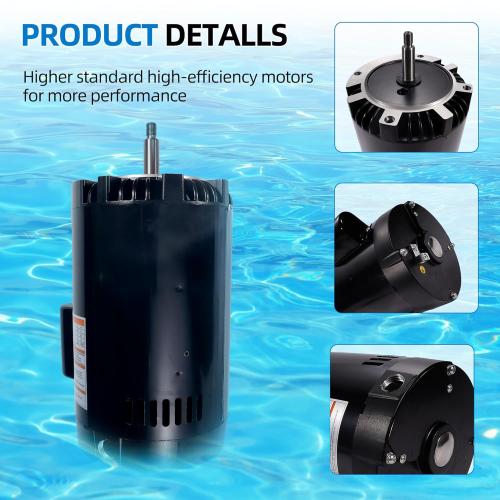 B127 Pool Motor 3/4 HP, 3450 RPM, 1 Speed, 230/115 Volts, 6.0/12.0 Amps, 1.5 Service Factor, 56J Frame, PSC, ODP Enclosure, C-Face