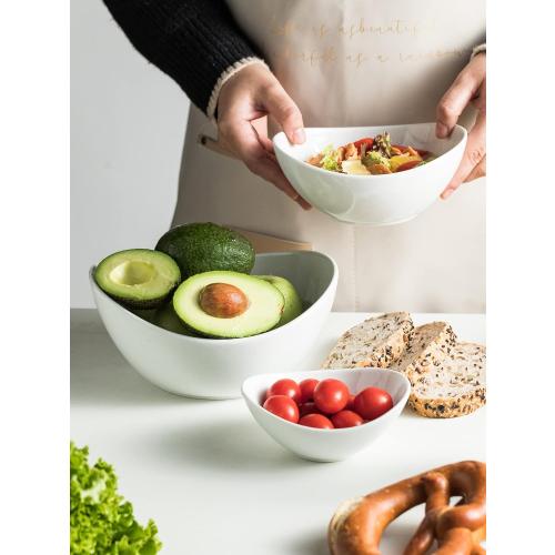 3 Tier Serving Bowls with Stand, Chips and Dip Serving Dishes Set for Entertaining Party, Ceramic Fruit Bowl for Salad Soup Snacks, Microwave & Dishwasher Safe