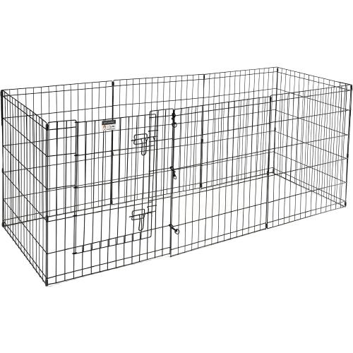 Dog Playpen - Foldable Metal Exercise Puppy Play Pen with 8 24x30in Panels - Indoor/Outdoor Pen with Door for Dogs, Cats or Small Animals by PETMAKER
