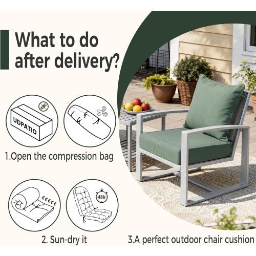 Art Leon Waterproof Outdoor Seat Cushion 24x 24 30D High Density Foam Patio Chair Cushions with Non-Slip Backing Patio Cushions for Patio Furniture Porch Swing Garden Bench Camping Stadium Green