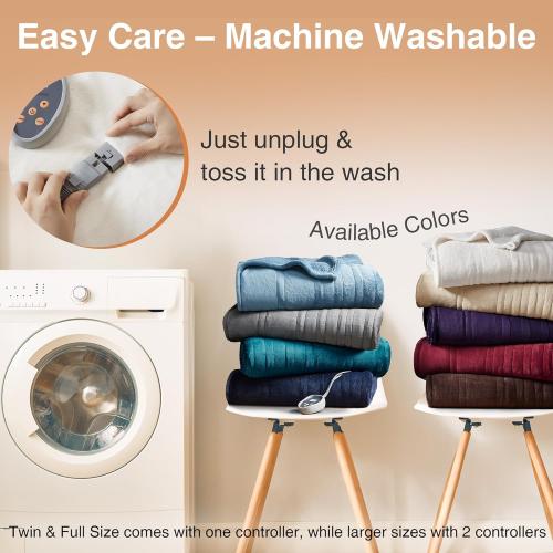 Beautyrest Heated Microlight to Berber Blanket - Twin