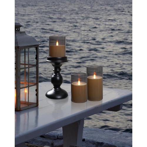 Da by Rechargeable Flameless Candle, Type-c Rechargeable Battery Candlewith Remote Control and Timer Function,Set of 3,can Last up to 240 Hours. A Wick Like a Flame. (Save 220 AA Batteries per Year).