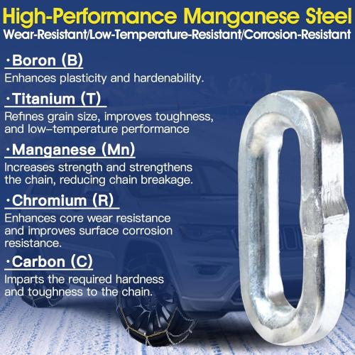 DEDC Snow Chains for SUV Tire Chains Compatible with Tesla Model Y Cars 1 Min Quick Fit Easy Chainsaw Reusable Universal Emergency Traction Chain Tire Width 235 245 255 265 275 - Set of 2 MS1521