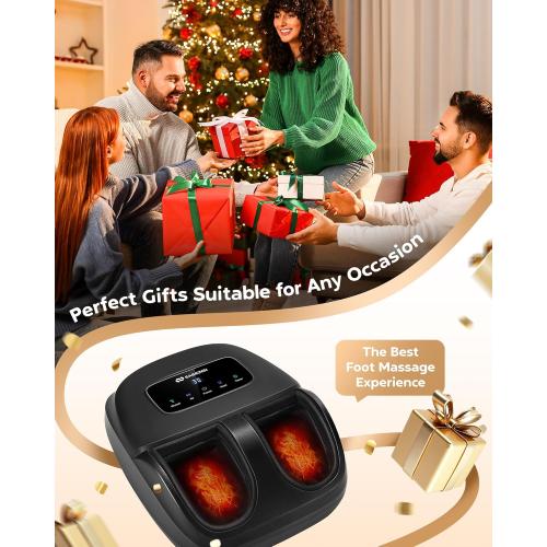 Foot Massager Machine with Heat, Shiatsu Foot Massager with Cordless Remote, 2026 Upgraded Deep Kneading, for Plantar Fasciitis, Neuropathy, Birthday Gifts for Women Mom Men Dad, Up to Foot Size 14
