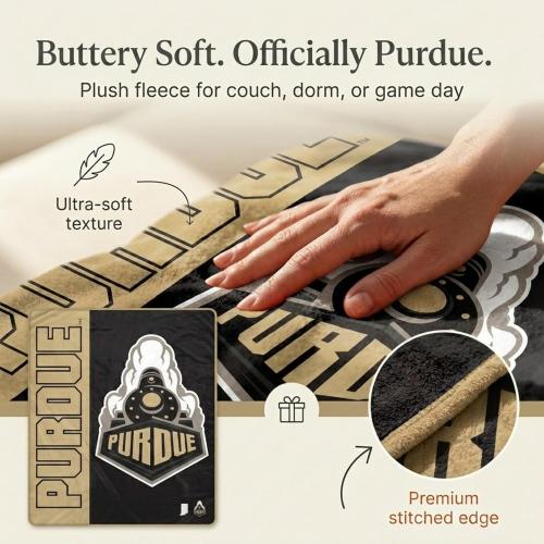 Proformance Home NCAA Purdue Boilermakers Endzone Ultra Soft Tailgate Throw