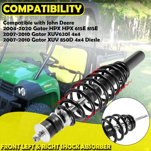 Front Left & Right Shock Absorber for John Deere Gator UTV HPX, HPX 615E, 815E, XUV620I, XUV850D,Replaces AM137957 AM135372 Front Coil-over Spring Shock Absorbers -1 piece