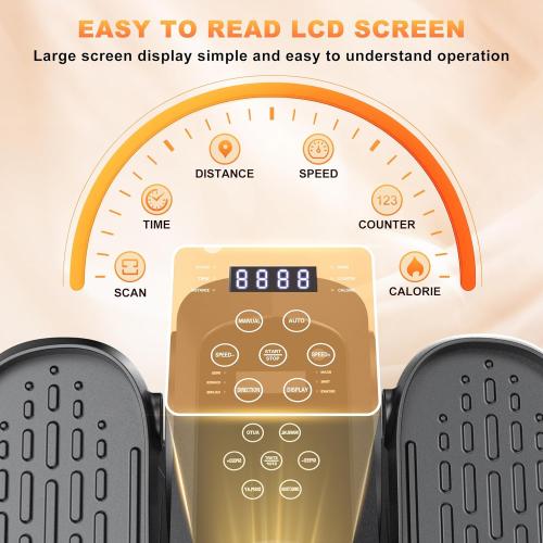 Low Impact Mini Under Desk Elliptical Quiet Electric Leg Exerciser | Compact portable under desk elliptical with non-slip mat, quiet motor for home office. Leg trainer gift for seniors mom dad