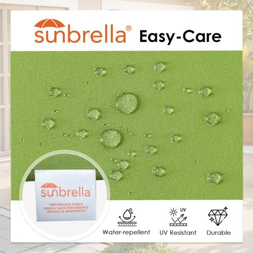 Outdoor Sunbrella Cushions for Patio Furniture Set of 2, 24x24 Water Repellent Chair Cushions Removable Seat Bottom & Back Cushion Covers for Chair, Sofa, Couch, Canvas Ginkgo