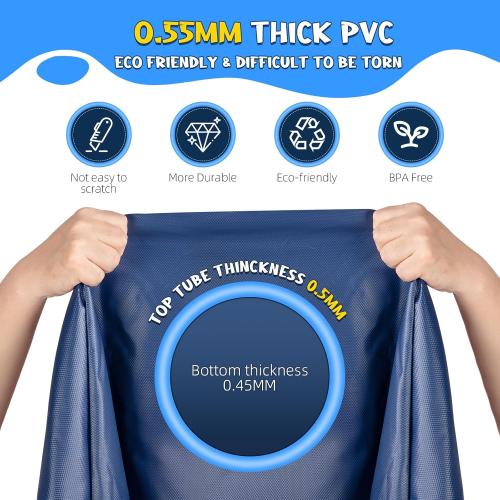 Non-Slip Splash Pad for Kids and Dog, 80 Extra Large Baby Play Mat, Dog Pool Toys, Thicken Sprinkler Pool Summer Outdoor Water Toys for Ages 3-12 Boys Girls, Parent-Kids &Games Fun Backyard (Blue)