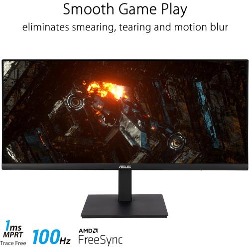 ASUS 34” Ultrawide HDR Gaming Monitor (VP349CGL) - 21:9 UWQHD (3440 x 1440), IPS, 100Hz, 1ms, USB-C w/Power Delivery, FreeSync, Eye Care Plus, VESA Mountable, HDMI, DisplayPort, Height Adjustable