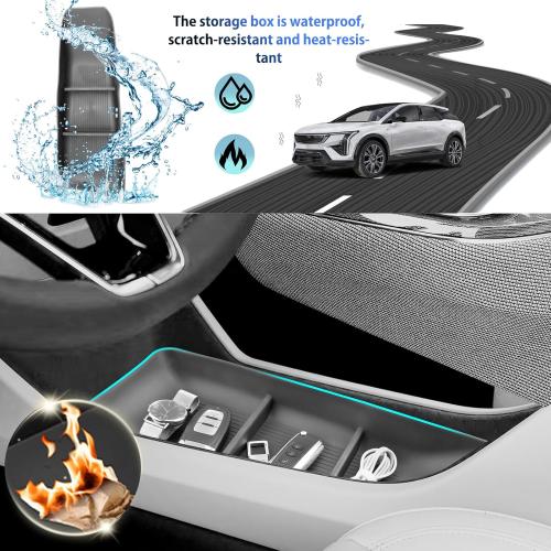 SHAOHAO 2 Pcs for 2025 2026 Cadillac Lyriq Under Console Organizer for 2023 2024 2025 2026 Cadillac Lyriq Accessories (Sport/Tech/Luxury) Lower Organizer & Cup Holder Space Expand Tray Easy Removal