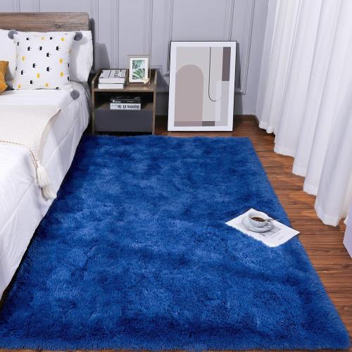 Kelarea Area Rug for Living Room, 3x5 Non-Slip Navy Blue Rug Fluffy Soft Shag Rugs, Fuzzy Shaggy Plush Carpet for Bedroom, Nursery Rooms, Home Dorm