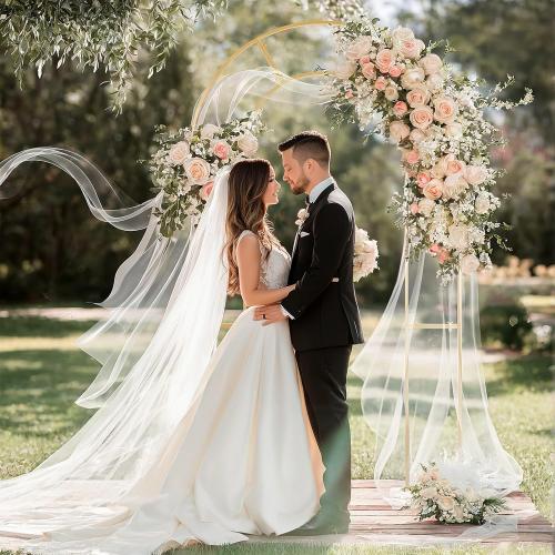 GRENTY Open Arch Backdrop Stand,7.2 FT Metal Double Arch Backdrop Frame U Shaped Wedding Arches for Wedding Ceremony, Baby Shower, Birthday Party, Graduation Party, Photo Backdrops (Gold)