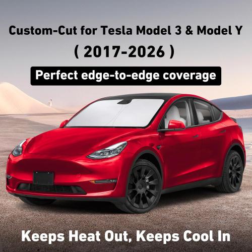 EcoNour Windshield Sun Shade Compatible with Tesla Model 3 & Model Y