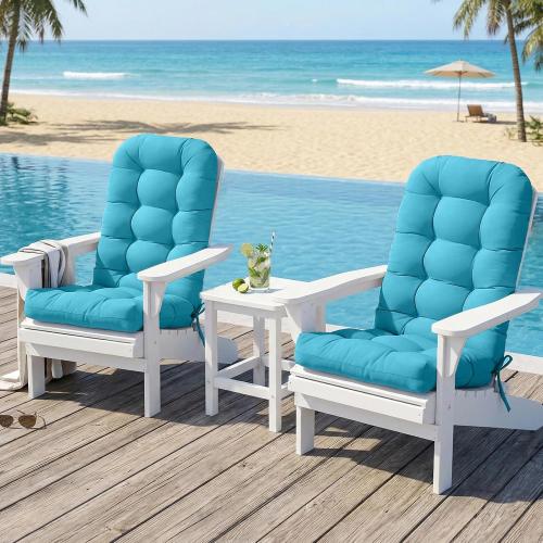 COLOR PINK  ❗ ❗ COOS BAY High Back Adirondack Chair Cushions for Outdoor Furniture, 49x20x5 in Water-Resistant Thick Tufted Patio Chair Cushions with Secure Straps, 2 Pack,