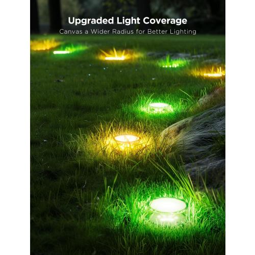 Govee Outdoor Ground Lights 2, 50ft Patio Decorations, 15 Pack | RGBIC Pathway Lights With 100LM Warm White, IP67 Waterproof, 63 Scene Modes, Works With Alexa, Google Assistant