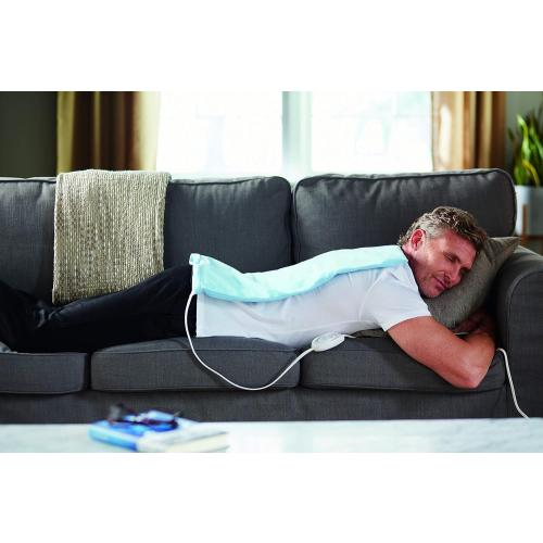 Sunbeam XL Heating Pad for Back Neck and Shoulder Pain Relief with Sponge for Moist Heating Option Extra Large 12 x 24 Blue