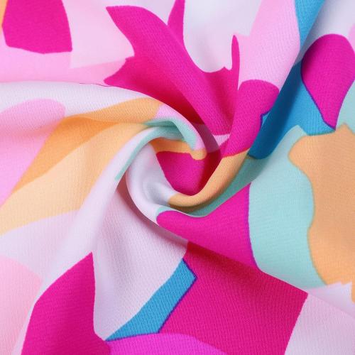 Size XL Women's Personalized Abstract Non Positioning Print Set Head Ruffle Short Sleeve Tunic