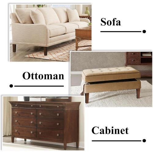 AORYVIC Wood Furniture Legs 8 inch Sofa Legs Set of 4 Square Replacement Legs Brown for MCM Ottoman Armchair Recliner Coffee Table Dresser