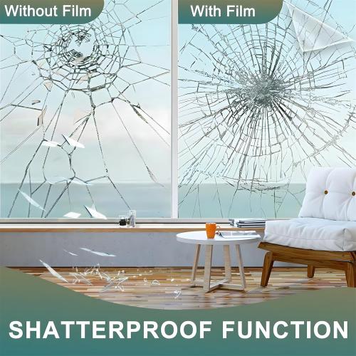 4 Mil Clear Security and Safety Window Film Shatterproof Film for Glass Windows Anti Shatter Tempered Glass Cover Clings Film for Home and Office