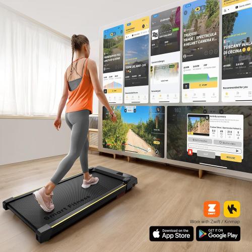 Walking pad Smart with APP, 3-in-1 Under Desk Treadmill for Home and Office, 2.5 HP Portable Walking Jogging Running Machine with Remote Control and LED Display