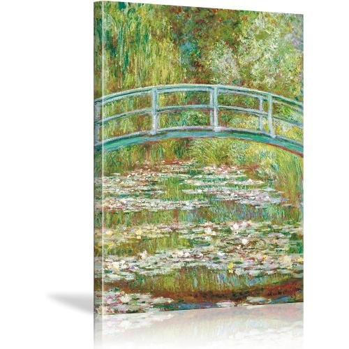 Monet Canvas Wall Art Canvas Prints Water Lilies Claude Monet Posters Vintage Famous Art Prints Kitchen Office Farmhouse Bathroom Decor Pictures Wall Art Paintings 16x24inch