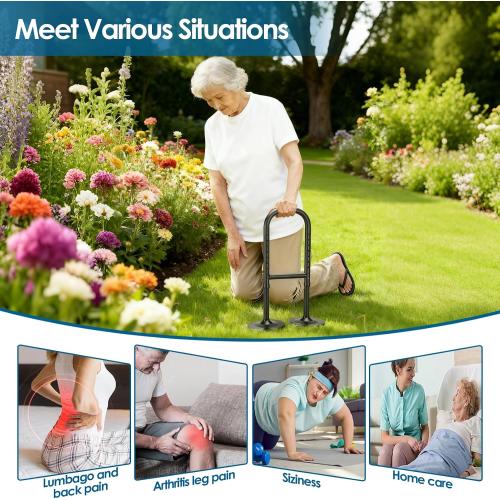 Stand Assist Aid for Elderly, 8 Level Height Adjustable Standing Assist Devices, 800lb Capacity Standing Aids for Seniors, Portable Mobility Aids for Elderly Seniors Indoor/Outdoor Use