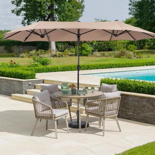 HERA'S PALACE 13 ft Rectangle Patio Umbrellas Large Outdoor Umbrella with Crank Powerful UV Protective Table Umbrella Outdoor Patio for Backyard, Pool, Garden, Deck