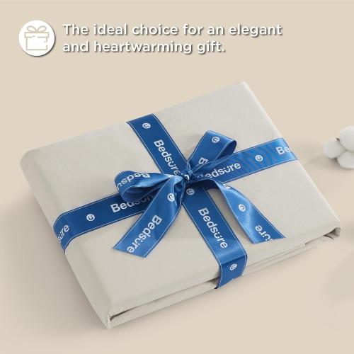 Bedsure 100% Cotton Percale Sheets Queen Size, Queen Sheet Set with Deep Pocket Up to 16 Inches, Breathable & Crirsp Soft, Bedsheet & Pillowcase Sets, 4 Pieces, Linen