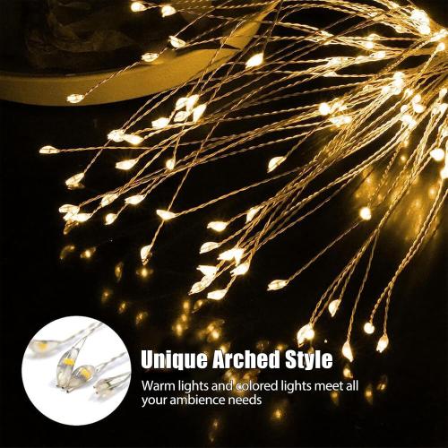 Outdoor Solar Garden Lights, 120 LEDs 8 Lighting Modes 6 Packs Waterproof Solar Fireworks Light Sparklers for Patio Walkway Yard Courtyards Pathway Christmas Party Decorations