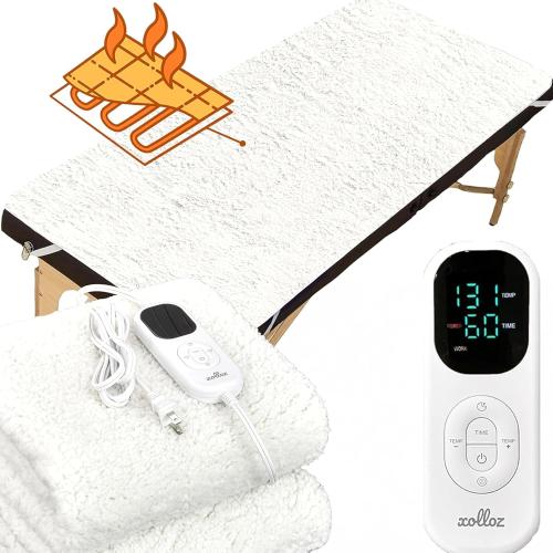 Massage Table Warmer Heating Pad – 71x31 Heated Massage Pad with Adjustable Temperature (104°F–131°F), Auto Shut-Off, Sherpa Fabric, Ideal Massage Blanket & Bed Warmer for Table Use