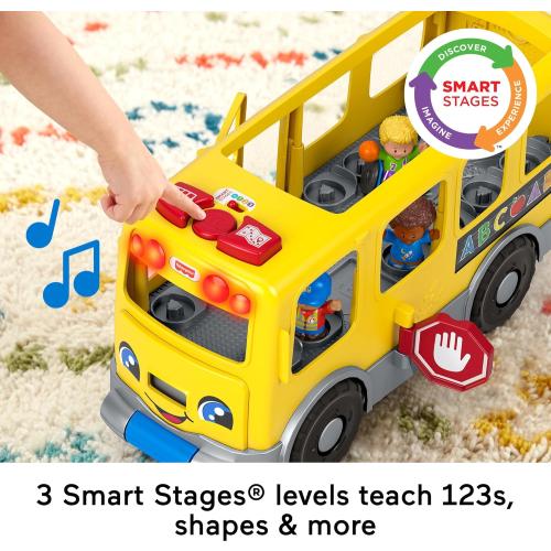 Fisher-Price Little People Toddler Toy Big Yellow School Bus & Community Heroes Set, Musical Pull-Along Vehicle & Figures for Kids Ages 1  Years (Amazon Exclusive)