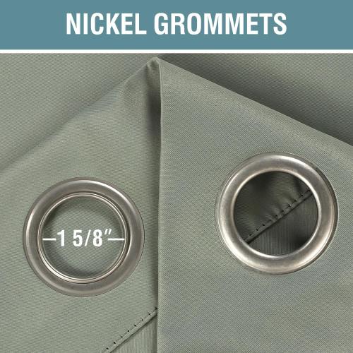 H.VERSAILTEX Window Treatment Curtains/Drapes Blackout for Bedroom Room Darkening Thermal Curtains for Living Room Noise Reducing Sound Proof Solid Grommet Curtain (One Panel, Light Sage, 52W x 84L)