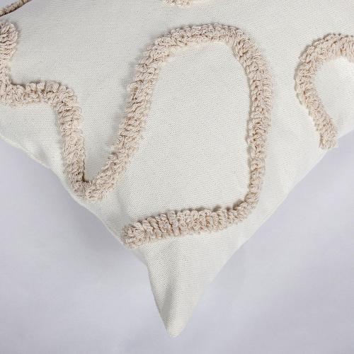 Coquette Bow Tufted Throw Pillow Cover 12x 20, Boho Neutral Linen Pillow Cushion Case